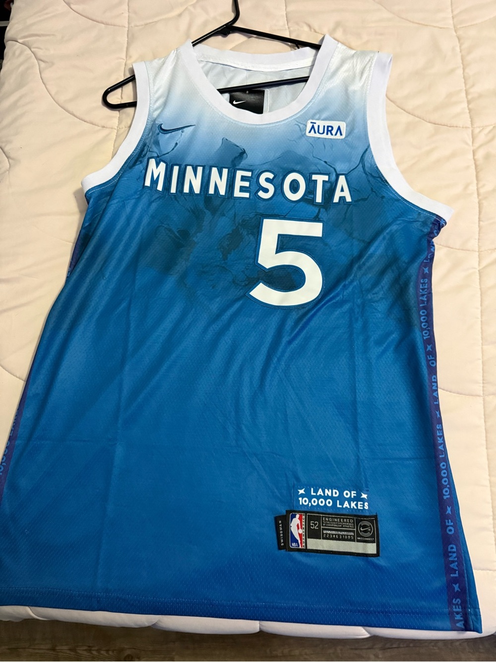 Nike Men Swim Blue and White Minnesota Tank Top